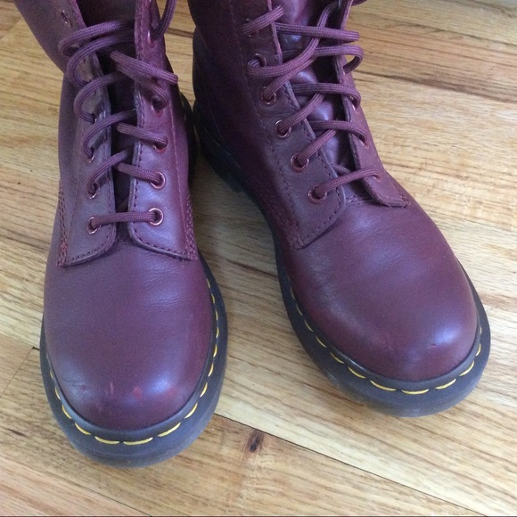 Doctor Martens Cherry Red Virginia Pascal Leather - Picture 7 of 10